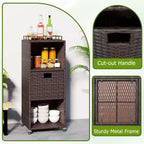Outdoor Storage Cabinet with Storage Shelves & Removable Drawer for Porch