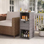 Outdoor Storage Cabinet with Storage Shelves & Removable Drawer for Porch