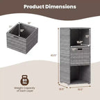 Outdoor Storage Cabinet with Storage Shelves & Removable Drawer for Porch