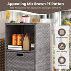 Outdoor Storage Cabinet with Storage Shelves & Removable Drawer for Porch