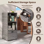 Outdoor Storage Cabinet with Storage Shelves & Removable Drawer for Porch