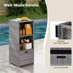 Outdoor Storage Cabinet with Storage Shelves & Removable Drawer for Porch