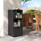 Outdoor Storage Cabinet with Storage Shelves & Removable Drawer for Porch