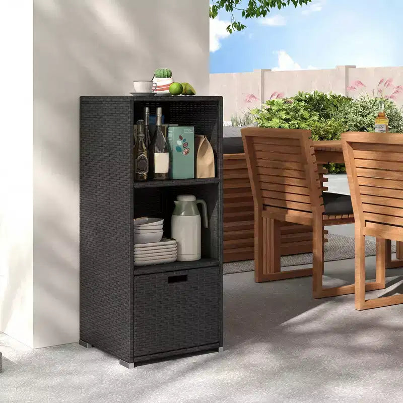 Outdoor Storage Cabinet with Storage Shelves & Removable Drawer for Porch