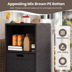 Outdoor Storage Cabinet with Storage Shelves & Removable Drawer for Porch