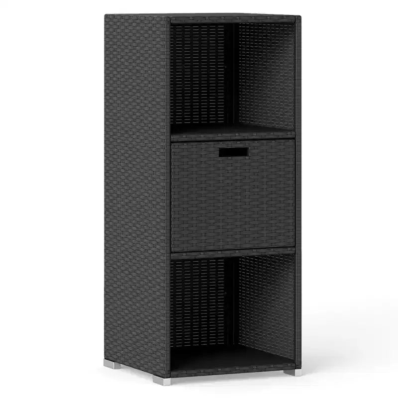 Outdoor Storage Cabinet with Storage Shelves & Removable Drawer for Porch