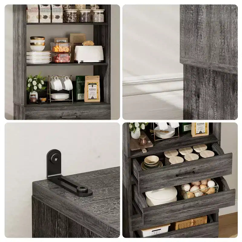 80-Inch Tall Pantry Cabinet with Drawers and Shelves