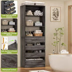 80-Inch Tall Pantry Cabinet with Drawers and Shelves
