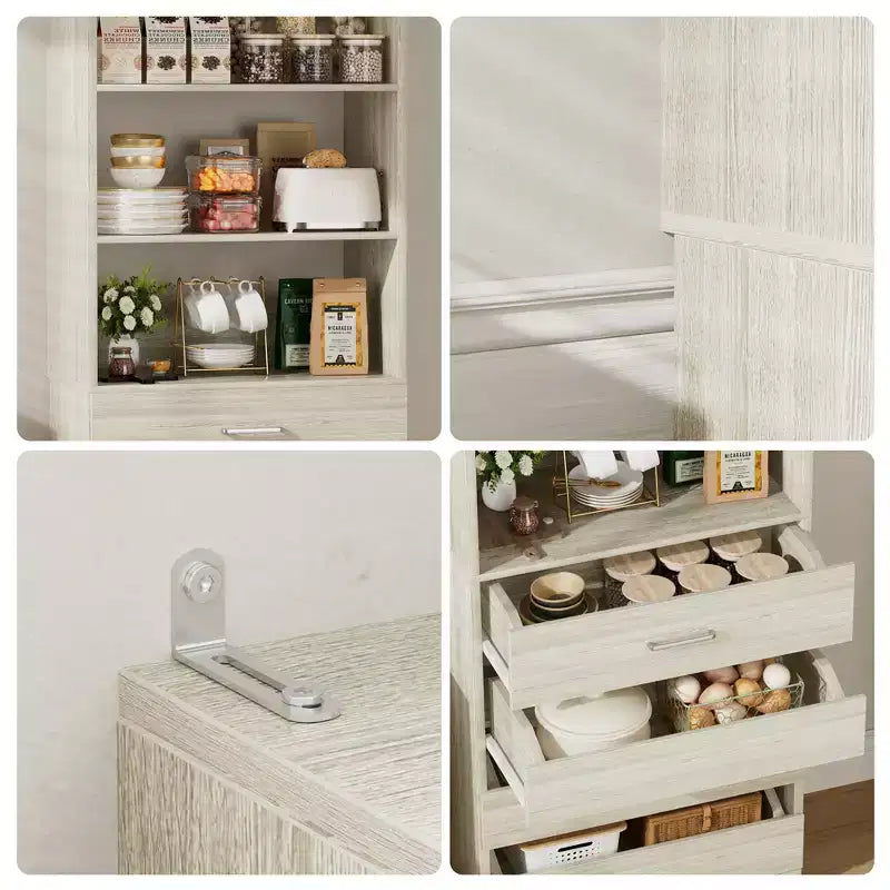 80-Inch Tall Pantry Cabinet with Drawers and Shelves