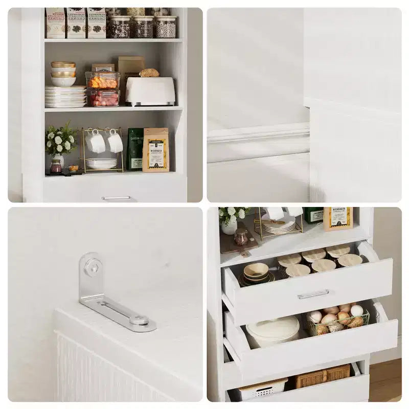 80-Inch Tall Pantry Cabinet with Drawers and Shelves
