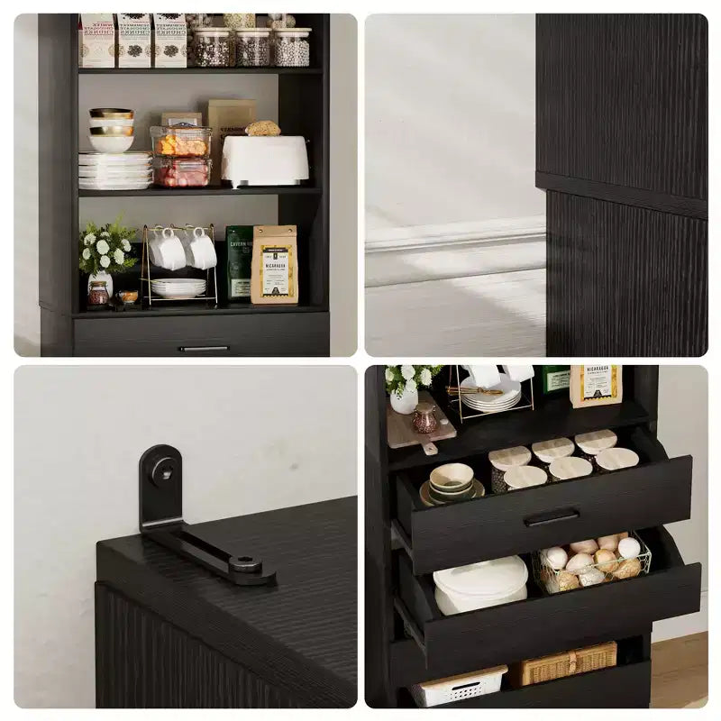 80-Inch Tall Pantry Cabinet with Drawers and Shelves