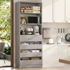 80-Inch Tall Pantry Cabinet with Drawers and Shelves