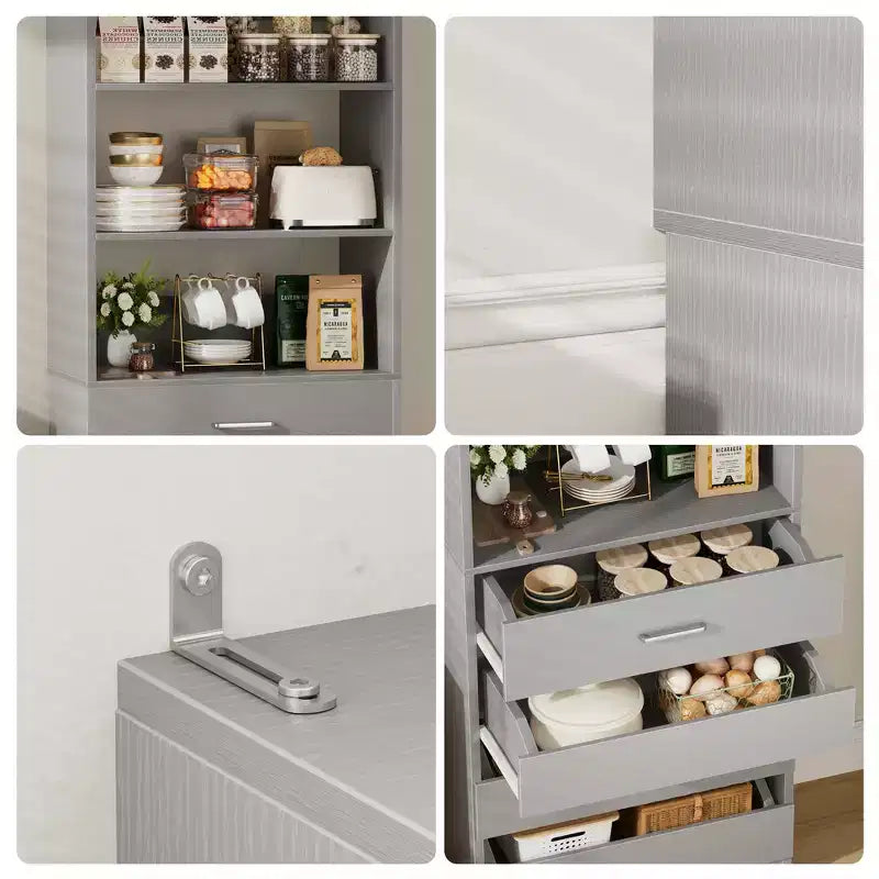 80-Inch Tall Pantry Cabinet with Drawers and Shelves