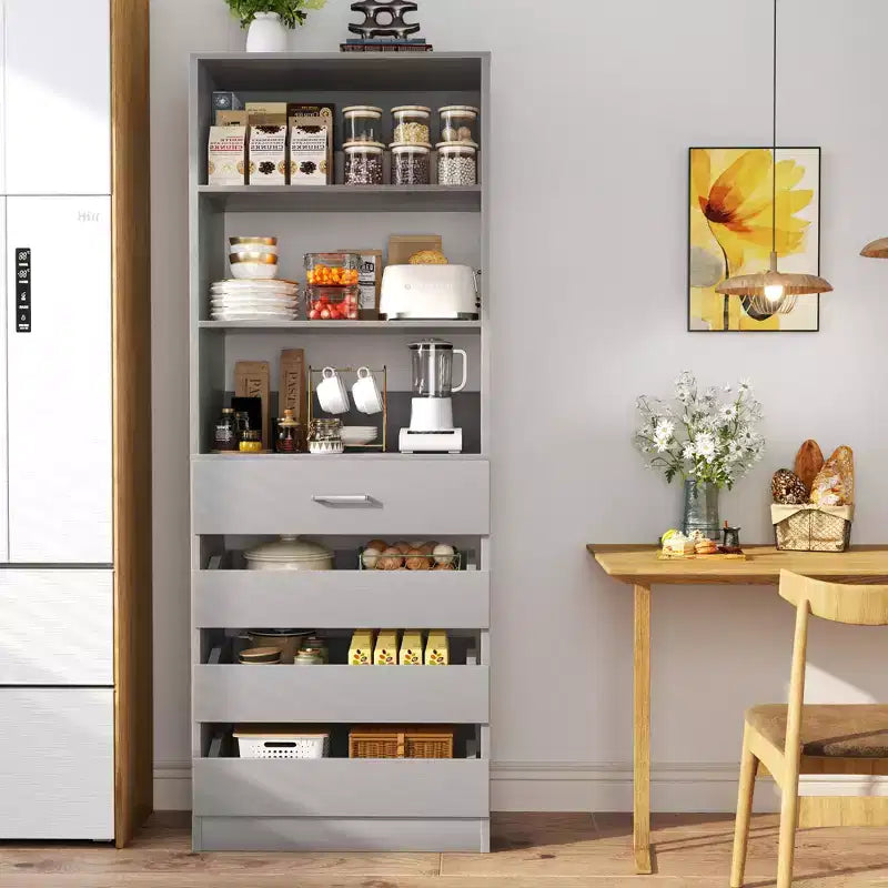 80-Inch Tall Pantry Cabinet with Drawers and Shelves