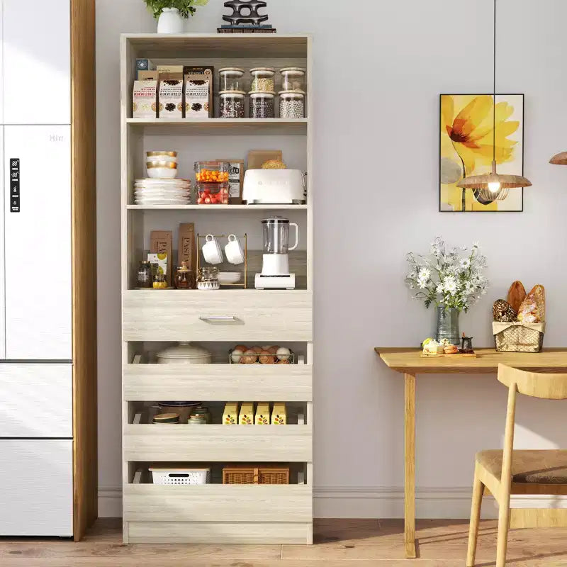 80-Inch Tall Pantry Cabinet with Drawers and Shelves