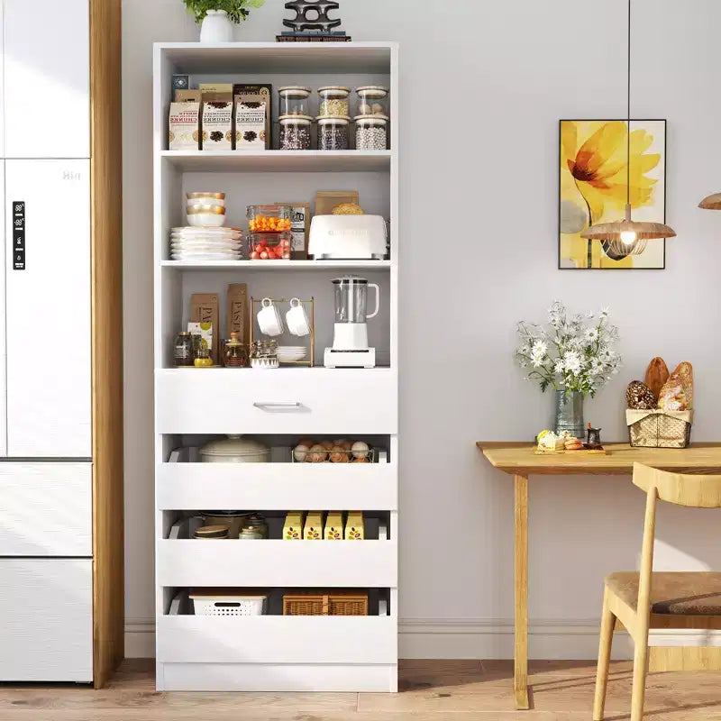80-Inch Tall Pantry Cabinet with Drawers and Shelves