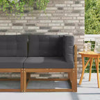Outdoor Corner Sofa - Solid Acacia Wood with Cushions