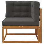 Outdoor Corner Sofa - Solid Acacia Wood with Cushions