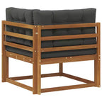 Outdoor Corner Sofa - Solid Acacia Wood with Cushions
