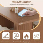 70.8'' Rectangular Dining Table for 6-10, Fluted Legs, Built-in Storage, Available in Multiple Finishes