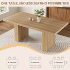 70.8'' Rectangular Dining Table for 6-10, Fluted Legs, Built-in Storage, Available in Multiple Finishes