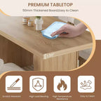 70.8'' Rectangular Dining Table for 6-10, Fluted Legs, Built-in Storage, Available in Multiple Finishes