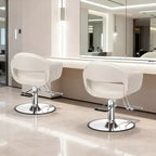 Extra Wide Seat Hair Stylist Salon Chair with Rhombus Stitch Pattern