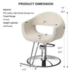 Extra Wide Seat Hair Stylist Salon Chair with Rhombus Stitch Pattern