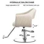 Extra Wide Seat Hair Stylist Salon Chair with Rhombus Stitch Pattern