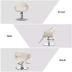 Extra Wide Seat Hair Stylist Salon Chair with Rhombus Stitch Pattern