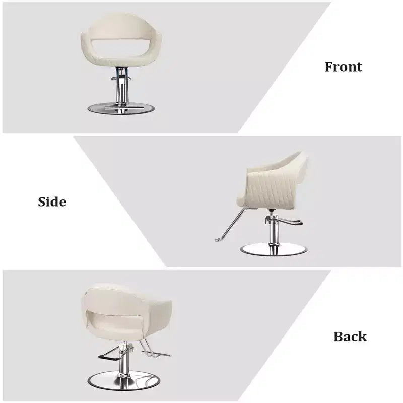 Extra Wide Seat Hair Stylist Salon Chair with Rhombus Stitch Pattern