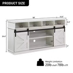 58" Farmhouse TV Stand with Sliding Barn Doors and Storage Shelves