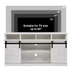 58" Farmhouse TV Stand with Sliding Barn Doors and Storage Shelves