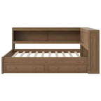 Full Size Corner Daybed with Storage Drawers and Bookcase Headboard