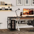 Supporto per PC a 2 livelli con ruote e gestione cavi