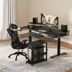 Supporto per PC a 2 livelli con ruote e gestione cavi