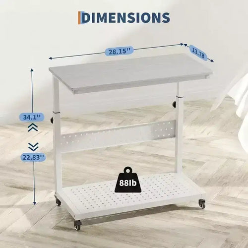 2-Tier Computer Tower Stand with Wheels and Cable Management