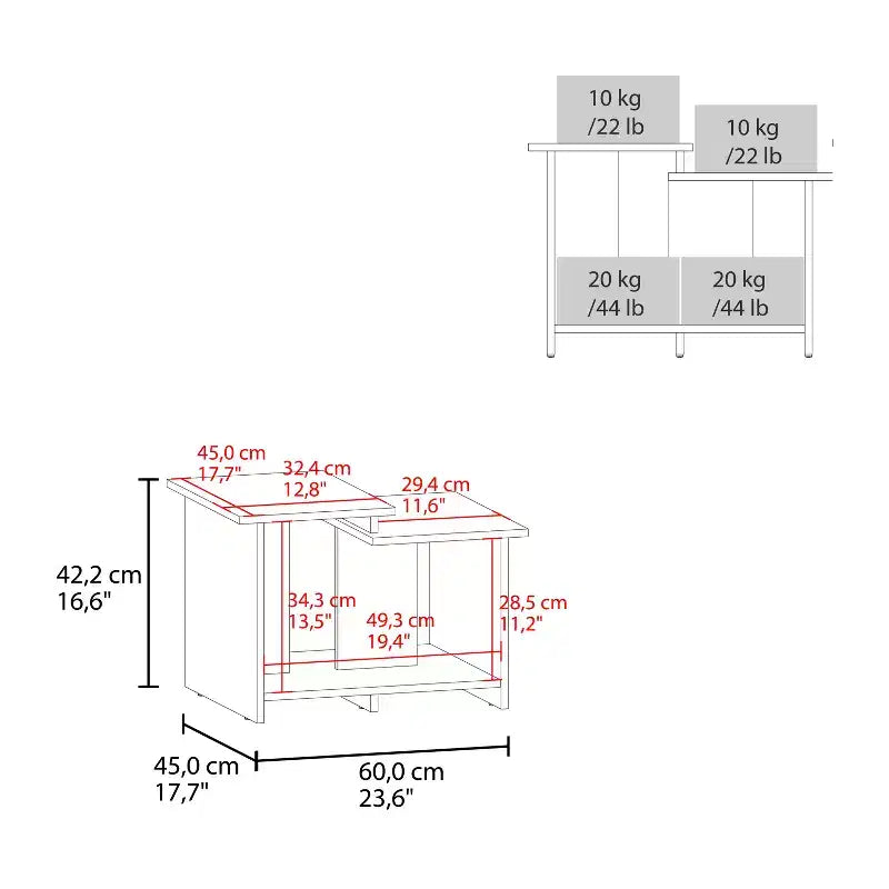 Coffee Table with Open Storage, Melamine Finish