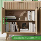 60-Inch Fluted Buffet Cabinet with 2 Drawers and 4 Doors