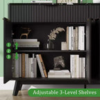 60-Inch Fluted Buffet Cabinet with 2 Drawers and 4 Doors