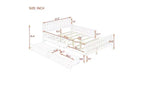 Full Size Wood Platform Bed with Guardrails and 2 Storage Drawers - Gray