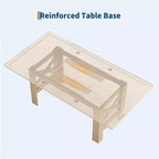 71-Inch Rectangular Dining Table for 6 to 8 People with Wood Top and Metal Base