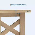 71-Inch Rectangular Dining Table for 6 to 8 People with Wood Top and Metal Base