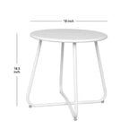 Tavolino Rotondo in Metallo da 45 cm – Tavolino da Esterno Resistente alle Intemperie per Patio, Balcone e Giardino