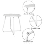 Tavolino Rotondo in Metallo da 45 cm – Tavolino da Esterno Resistente alle Intemperie per Patio, Balcone e Giardino