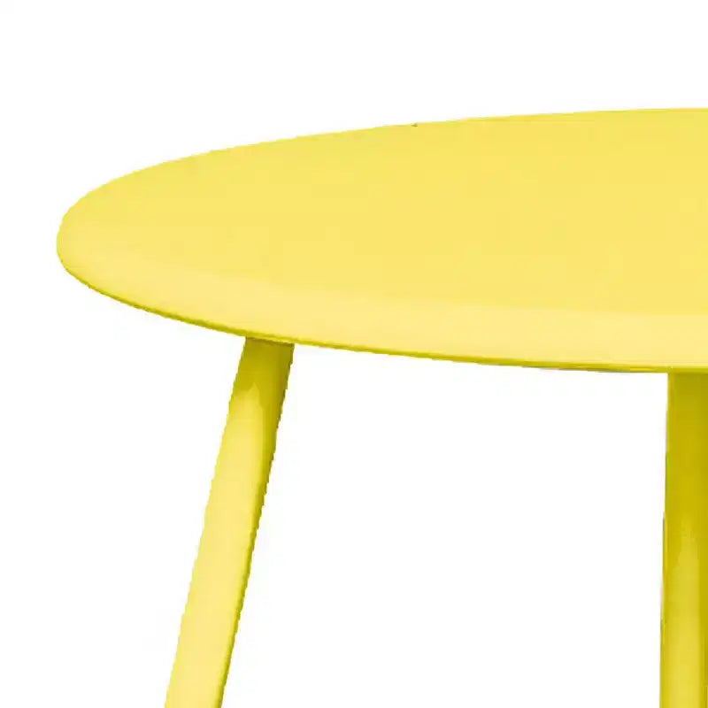 18" Round Metal Side Table - Weatherproof Outdoor End Table for Patio, Balcony & Garden