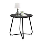Tavolino Rotondo in Metallo da 45 cm – Tavolino da Esterno Resistente alle Intemperie per Patio, Balcone e Giardino