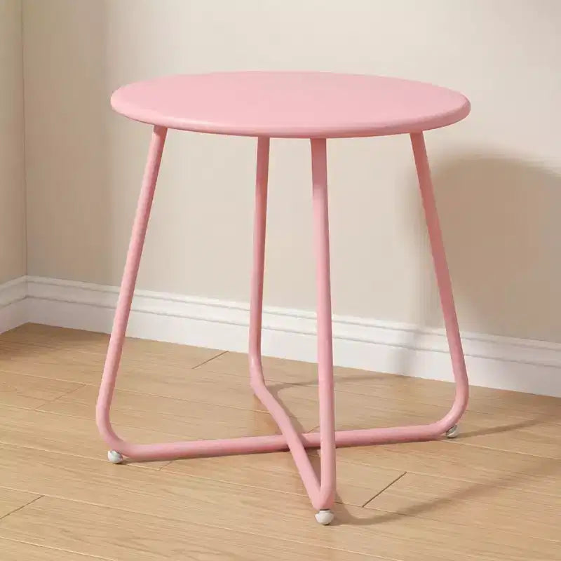 18" Round Metal Side Table - Weatherproof Outdoor End Table for Patio, Balcony & Garden