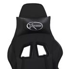Gaming Chair with Adjustable Armrests and Reclining Backrest – Faux Leather, Black and Green