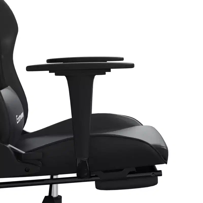 Gaming Chair with Adjustable Armrests and Reclining Backrest – Faux Leather, Black and Green